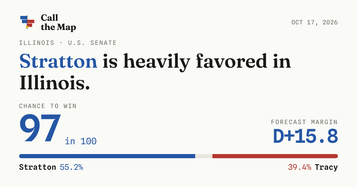 Illinois Senate 2026 forecast: Stratton vs. Tracy · Call the Map